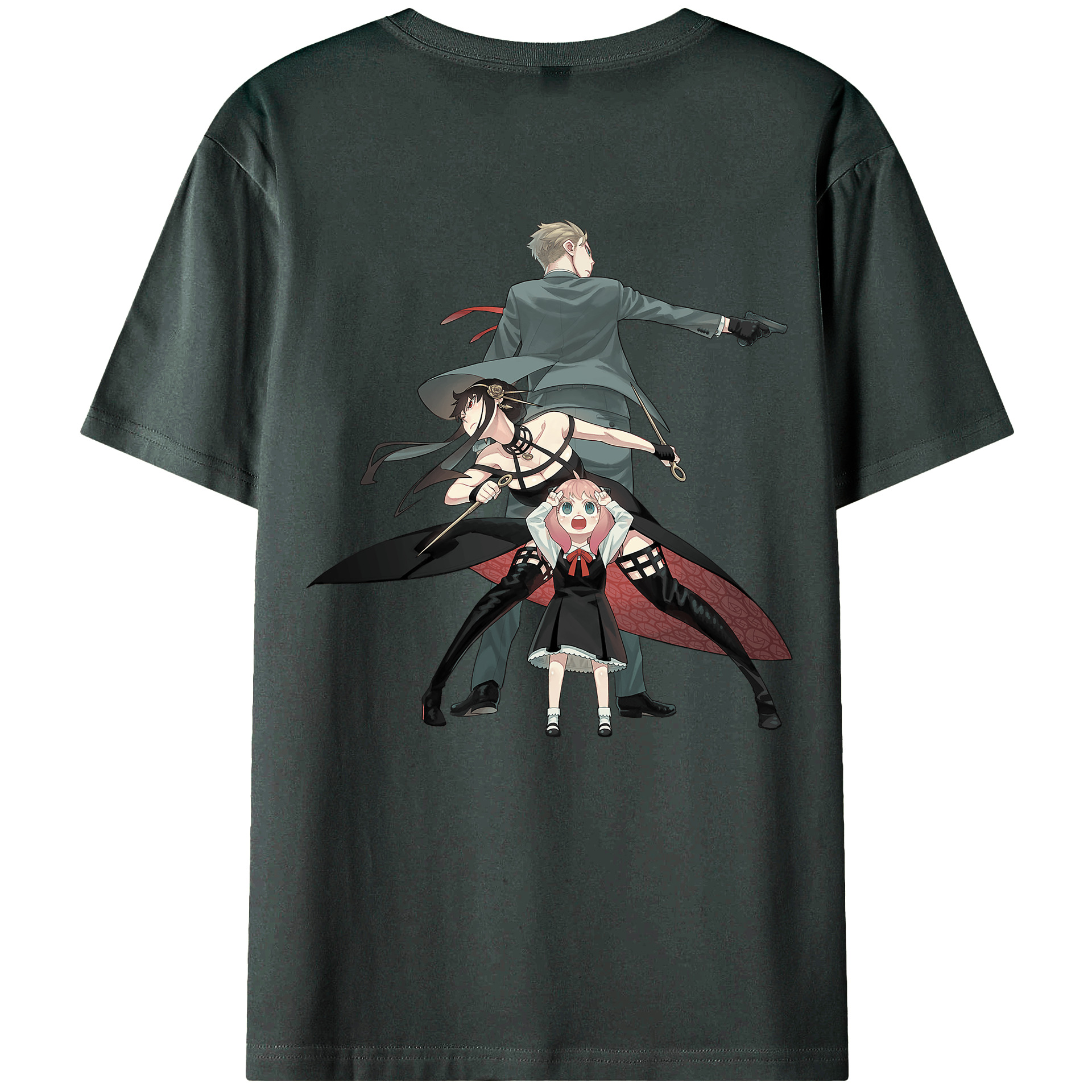 （画像用） SPY×FAMILY间谍家家酒 綿100％ メンズ半袖Tシャツ（バックプリント） 通気性